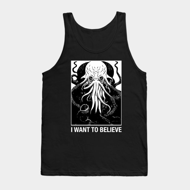 I Want to Believe Cosmic Horror Tank Top by pixeptional